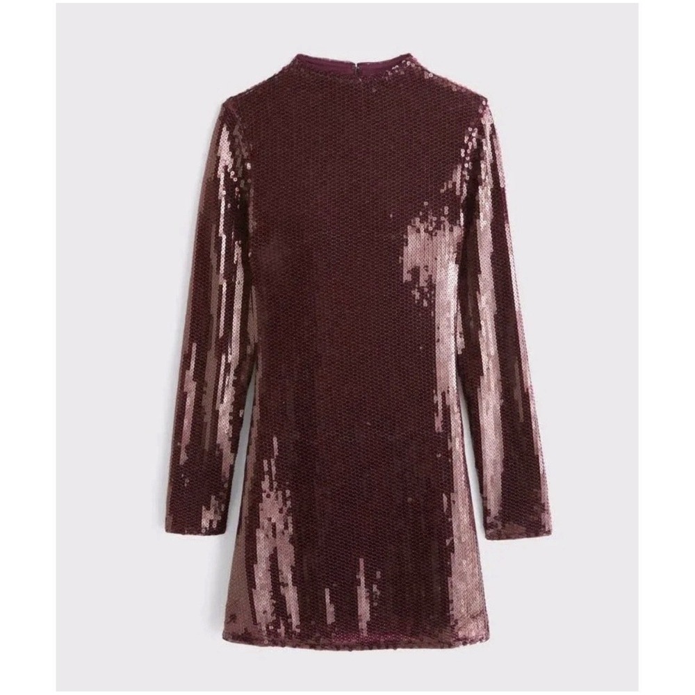 NWT Abercrombie & fitch The Paloma Sequin Dress Maroon Cocktail sparkly Sz 2X